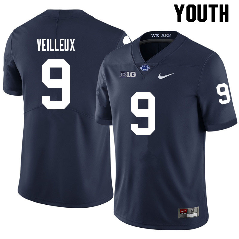 NCAA Nike Youth Penn State Nittany Lions Christian Veilleux #9 College Football Authentic Navy Stitched Jersey CLF1798RN